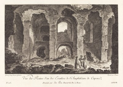 View of the Ruins of One of the Staircases of the Amphitheater of Capua by P.F. Germain after Louis Jean Desprez