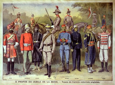 English Colonial Armies in Their Respective Uniforms in Celebration of the Jubilee of Queen Victoria, 21 June 1883, Illustration from 