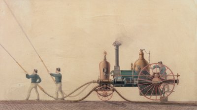 The first steam fire engine used in the United States in 1841 by P.R. Hodge