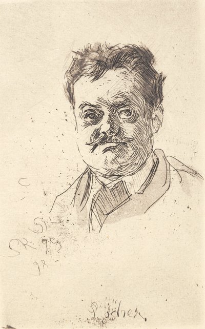 Portrait of Carl Locher, Full Face by Peder Severin Krøyer