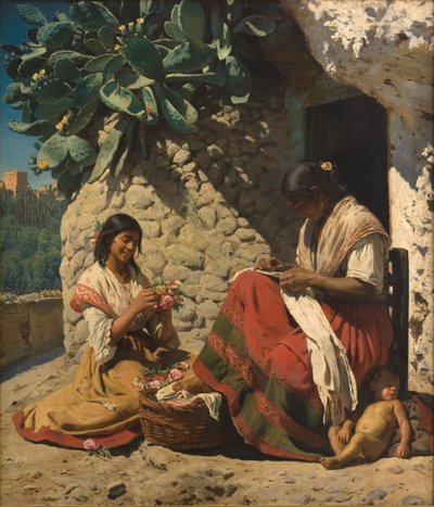 Two Gypsy Women Outside their Cottage, Spain by Peder Severin Krøyer
