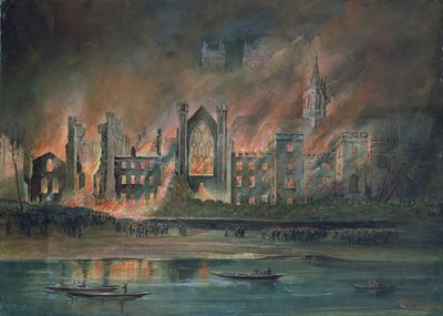 Fire at the Houses of Parliament, 16th October 1834 by P.T. Cameron