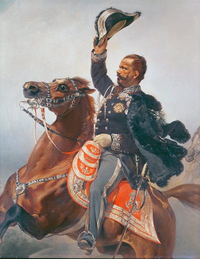 Portrait of Vittorio Emanuele, King of Sardinia and Italy (detail) by P. Litta