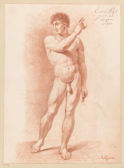 Standing Male Nude, Seen from the Front (1st Prize 1815) by P. Luypen