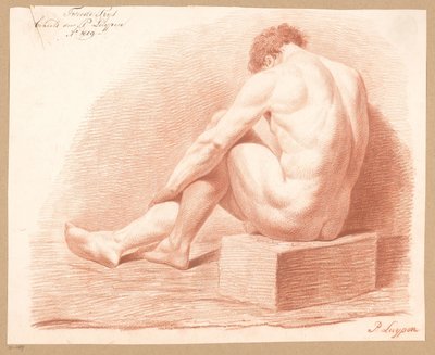 Seated Male Nude, Seen from the Back (2nd Prize 1809) by P. Luypen