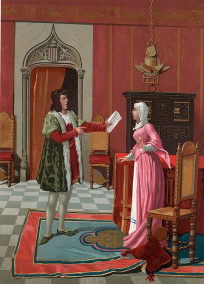 Enrique de Villena Telling His Wife That He Has Been Elected Master of Calatrava by P. Y. Valor