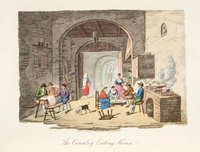 The Country Eating House, from Italian Scenery, representing the Manners, Customs and Amusements of the different States of Italy, pub. 1806 by P. van (after) Lerberghi