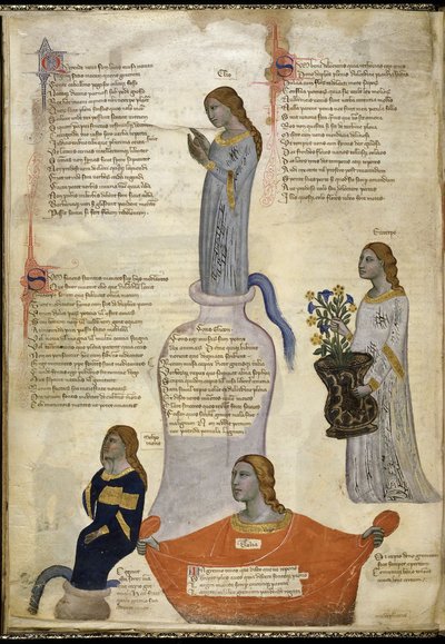 Four Muses (from Regia Carmina by Convenevole da Prato) by Pacino di Buonaguida