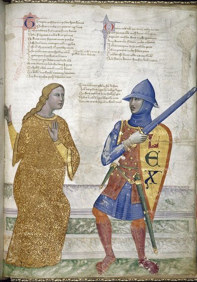Prudence and Justice from Regia Carmina by Convenevole da Prato by Pacino di Buonaguida