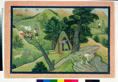 Rama and Lakshmana Wandering in Search of Sita, from the Ramayana, Kangra, Himachal Pradesh by Pahari School