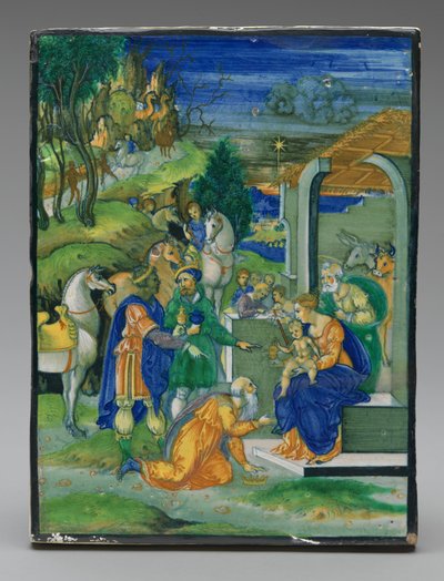 Panel with the Adoration of the Magi by Painted by Nicola da Urbino