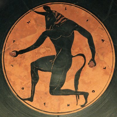 Ancient Greek Pottery of the Minotaur by Painter of London E342