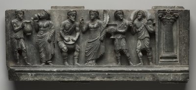 Bacchanalian Relief, Pakistan, Gandhara, Buner area, early Kushan Period (AD 1-320) by Pakistani School
