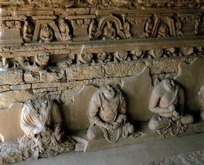 Statues of Buddha in the Ancient Buddhist Monastery in Haripur District by Pakistani School