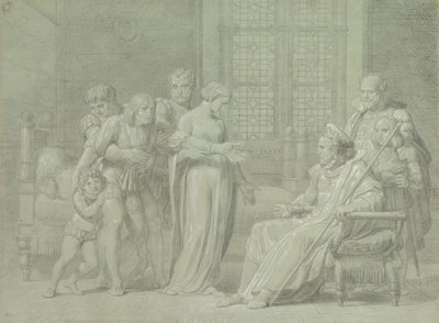 King Charles VIII of France with the Dying Gian Galeazzo Sforza at Pavia by Palagi Filippo Pelagio