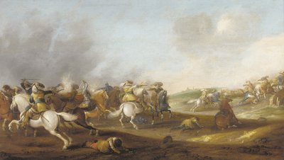 A Cavalry Skirmish by Palamedes Palamedesz