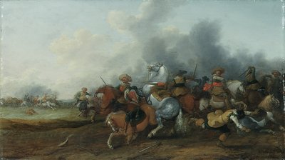 A Cavalry Skirmish by Palamedes Palamedesz