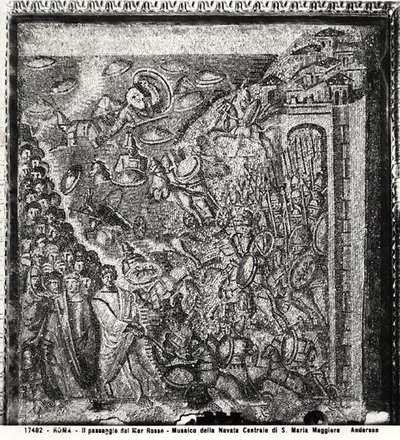 The Crossing of the Red Sea, from the central nave (mosaic) by Paleo Christian