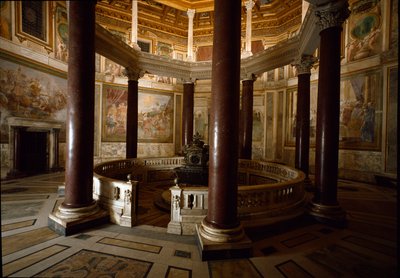 Interior view of the Paleochristian baptistery of San Giovanni in Laterano, built around 440 by Paleo Christian