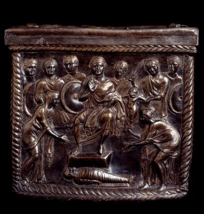 Paleochristian Art: Silver reliquary box known as Capsella de San Nazaro - 370-397 AD by Paleo Christian