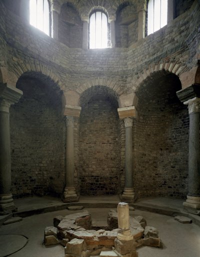 View of the interior of the baptistery, 5th century by Paleo Christian