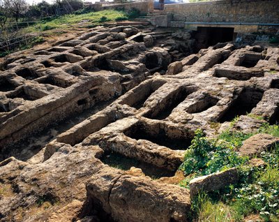 Ruins of the Christian necropolis in the valley of the Temples, 4th to 5th century. Agrigento, Sicily Italy by Paleo Christian