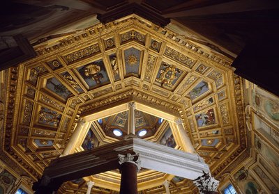 View of the vault inside the Paleochristian baptistery of San Giovanni in Laterano by Paleo Christian
