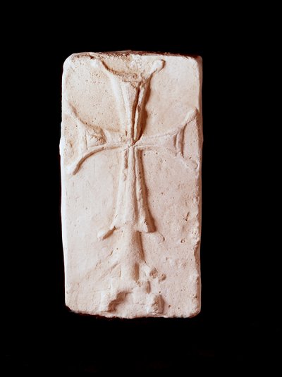 Stone Adorned with a Cross by Paleo Christian Paleo Christian