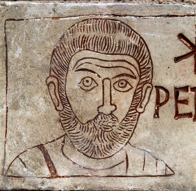 Representation of St. Peter. Paleochristian graffito from Aquileia. 1st century AD. Aquileia, Museo Nazionale Paleocristiano by Paleo Christian Paleo Christian