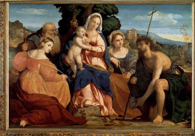 Virgin with Child with St Catherine and St Celestine and John the Baptist and Barbara by Palma Il Giovane