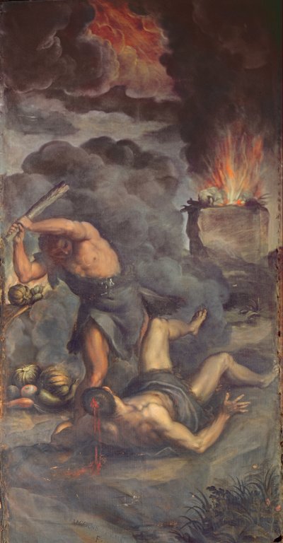 Interior of Organ Panel Door Depicting Cain and Abel, 1600 by Palma Il Giovane