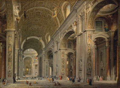 Interior of the Basilica of Saint Peter in Rome by Pannini