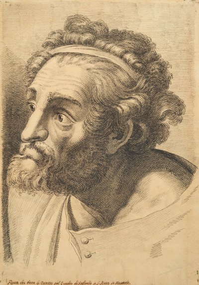 Head of a Bearded Man, from 42 Studies of Heads after Raphael by Paolo Fidanza