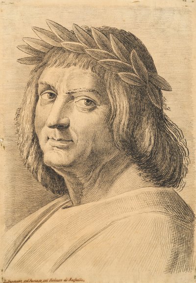 Torso and head of a man, from 42 Studies of Heads after Raphael by Paolo Fidanza