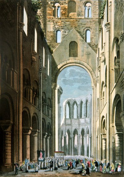 Procession in the nave of the Abbey of Jumieges, from 