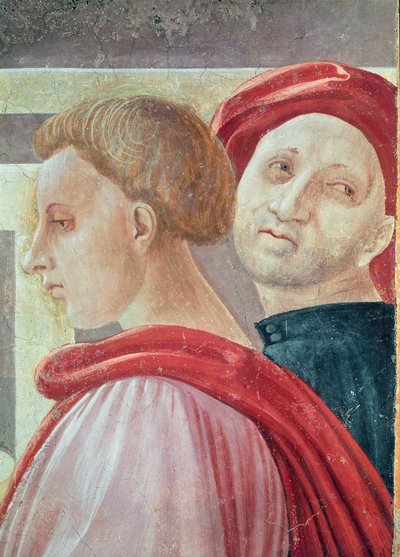 Heads of two men, from the Presentation of Mary in the Temple, 1433-34 (detail) by Paolo Uccello
