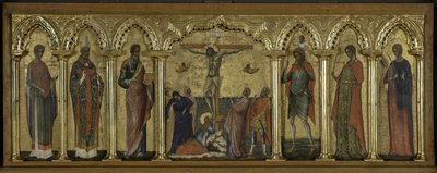 St Stratonicus, St Hermolaus, St Matthew, St Cristopher, St Thecla and St Abundius, Polyptych of the Crucifixion with Saints by Paolo Veneziano