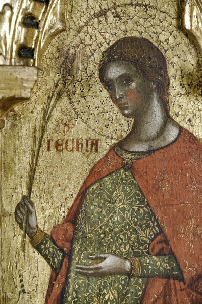 St Thecla (detail from Polyptych of the Crucifixion with Saints) by Paolo Veneziano