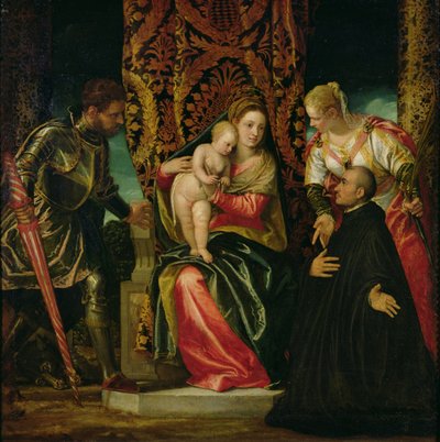 Virgin and Child Between St. Justine and St. George, with a Benedictine Monk by Paolo Veronese