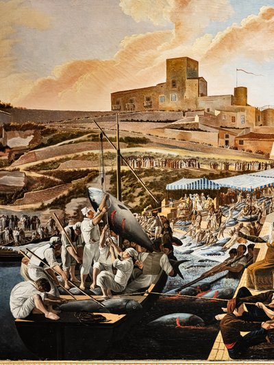 The Tuna Fish Mattanza in Solanto at the Presence of the Royal Family by Paolo de Albertis