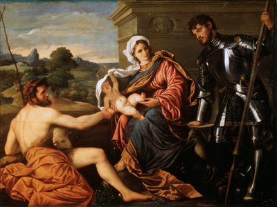 Madonna and Child, Saint John the Baptist and Saint George, early 1530s by Paris Bordone