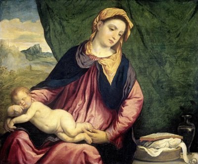 Madonna with Sleeping Child, Between 1540 and 1560 by Paris Bordone