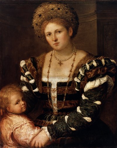 Portrait of a Lady with a Boy by Paris Bordone
