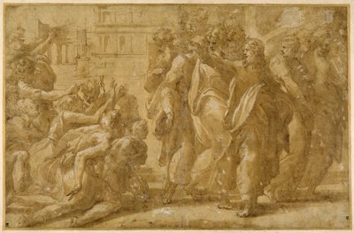Christ with his Disciples Healing the Lepers by Parmigianino (1503 40)