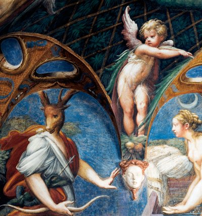 Diana Turning Actaeon into Stag (detail) by Parmigianino