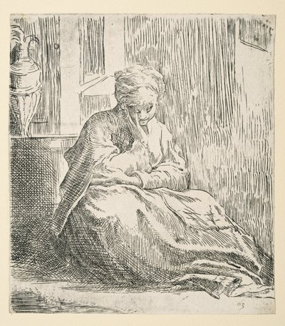 Woman seated on the ground, known as Saint Thais by Parmigianino