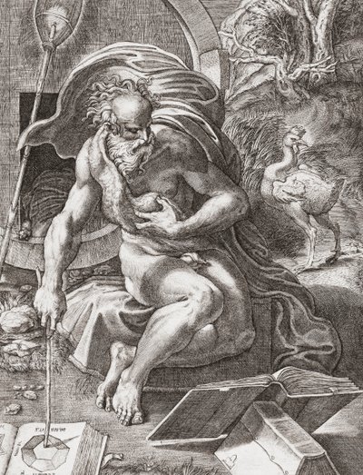 Diogenes, 3rd century BC Greek philosopher by Parmigianino 