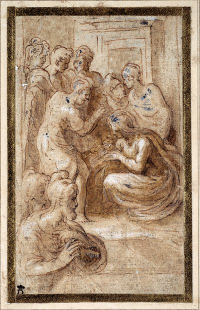 Adoration of the Holy Family in an Interior by Parmigianino 