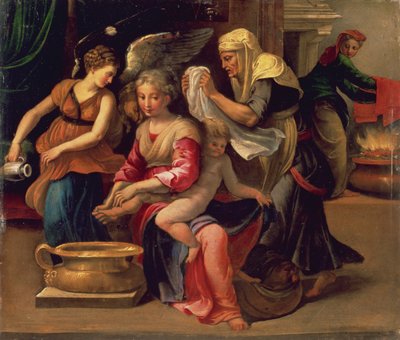 Bathing of a Baby by Parmigianino