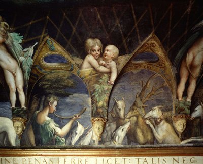 Detail of a Fresco of the Room of Diane (Artemis) and Acteon by Francesco Mazzola (Parmigianino) by Parmigianino